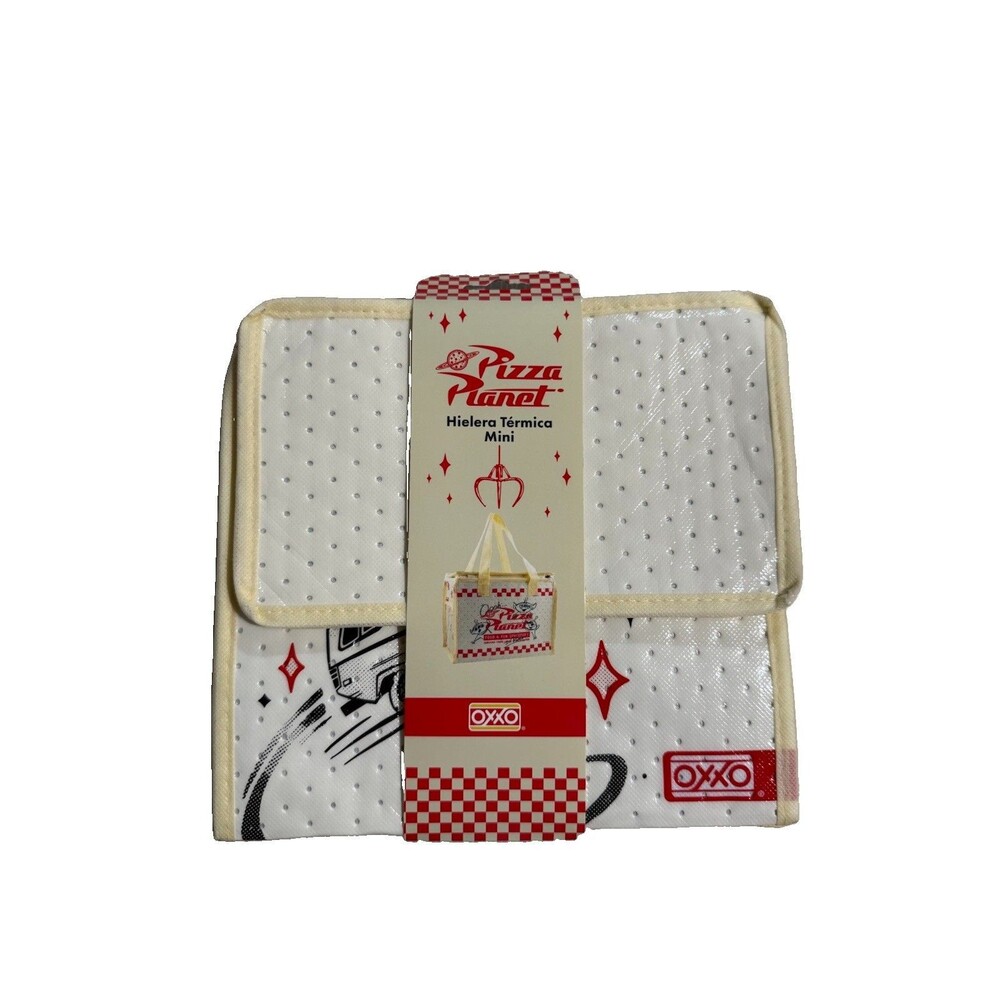 OXXO Disney Pixar Pizza Planet Toy Story Mini Cooler Bag White Red Beige